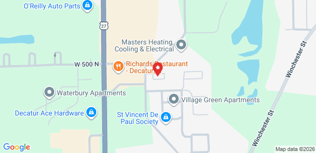 Map of 1127+Bollman+Drive+Decatur%2C+IN+46733